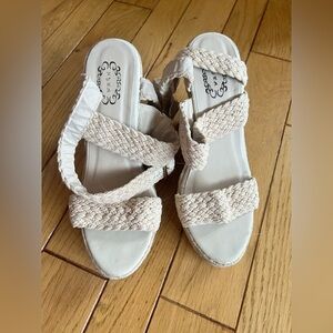 NYLA - Cream Woven Sandals/Espardrilles/Wedges